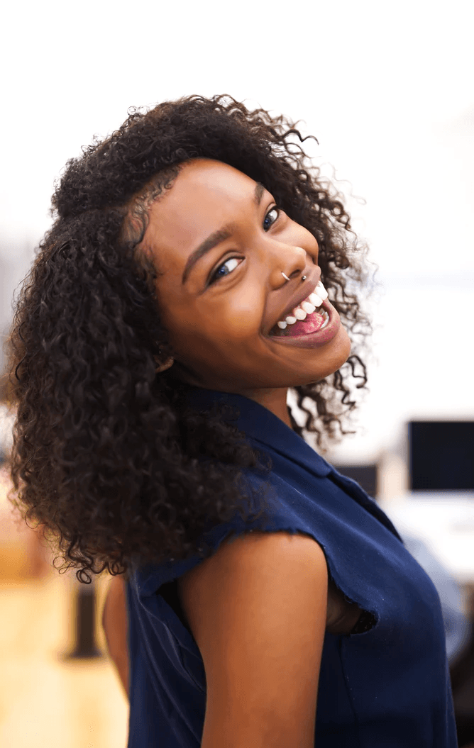 A Purebrand host smiling on a live 360 review call